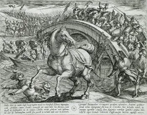 Batavian Prints: Civilis Forced to Dismount and Swim Across the River