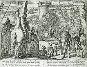 Batavian Prints: Civilis Using Movable Wooden Bridges to Attack a Fortress