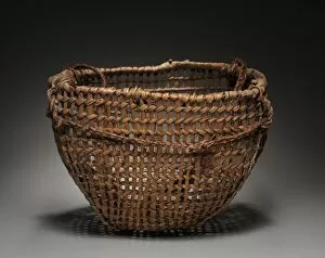 Basketry Gallery: Clam basket with Tump Line, late 1800. Creator: Unknown