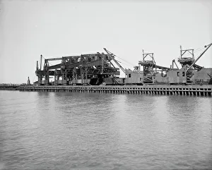 Clam shell ore unloading plant, Conneaut, Ohio, ca 1900. Creator: Unknown