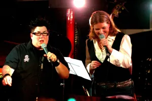 Clare Prints: Clare Teal and Lea DeLaria, Pizza Express, London, 2004. Artist: Brian O Connor