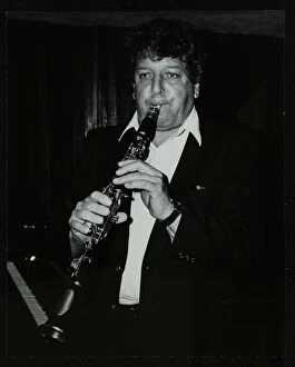 Bass Clef Gallery: Clarinetist John Denman playing at the Bass Clef, London, 1985. Artist: Denis Williams