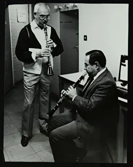Terry Prints: Clarinetists Terry Lightfoot and Peanuts Hucko, Potters Bar, Hertfordshire, 1986