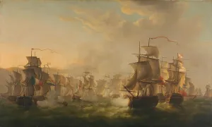 Flotilla Prints: Clash of the Dutch and British Fleets during the Passage of the Dutch Flotilla to Boulogne (1804)