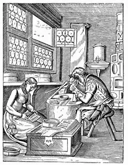 Clasp Gallery: The Clasp Makers Workshop, 16th century. Artist: Jost Amman
