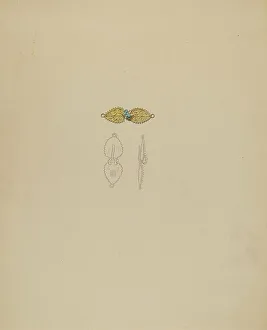 Fastening Prints: Clasp for Necklace, c. 1936. Creator: Doris Beer