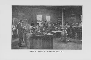 Tuskegee Alabama United States Prints: Class in Chemistry, Tuskegee Institute, 1902. Creator: Unknown