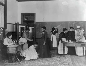 Training College Prints: A class in dressmaking, Hampton Institute