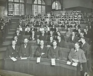 Lecture Theatre Prints: A class listening to a lecture, London Day Training College, 1914