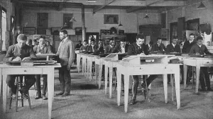 Booker T Prints: Class in mechanical drawing, 1904. Creator: Frances Benjamin Johnston