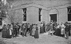 Booker T Prints: Class in outdoor arithmetic, 1904. Creator: Frances Benjamin Johnston