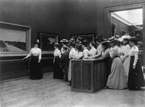 Field Trip Prints: A class visiting the Art Gallery, (1899?). Creator: Frances Benjamin Johnston