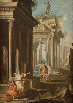 Classical Collection: Classical Buildings with Columns, late 17th-early 18th century. Creator: Alberto Carlieri