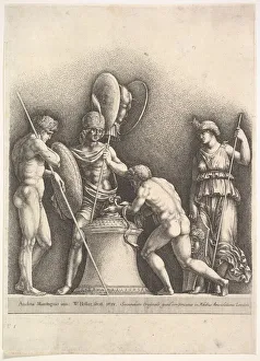 Andrea Prints: Four classical figures (pagan sacrifice), 1638. Creator: Wenceslaus Hollar