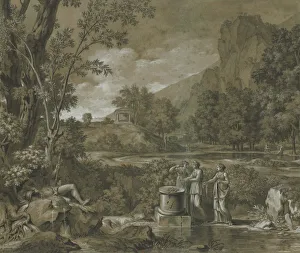 Heightened With White Gouache Prints: Classical Landscape, 1779. Creator: Pierre Henri de Valenciennes (French, 1750-1819)