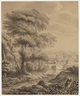 Lakeside Prints: Classical Landscape with a City, c1800s. Creator: Luigi Gasparini