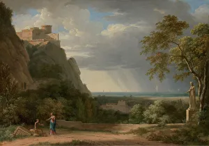 Citadel Prints: Classical Landscape with Figures and Sculpture