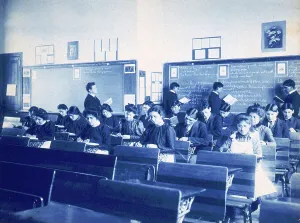 Cyanotypes 1900 1910 Gmgpc Prints: Classroom at the Indian Industrial School