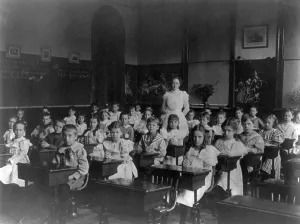 Classroom scenes in Washington, D.C. public schools: general classroom scenes, 1st Division, (1899?) Creator: Frances Benjamin Johnston