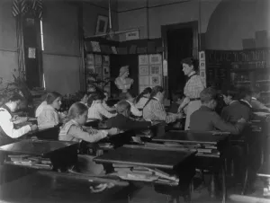 Classroom with students and teacher, Washington, D.C. (1899?). Creator: Frances Benjamin Johnston
