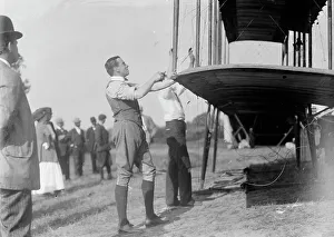 Jodhpurs Prints: Claude Grahame-White - Fixing Wing of His Forman Plane