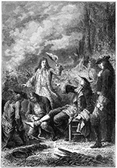 Les Francais Illustres Prints: Claude Louis Hector de Villars wounded at the battle of Malplaquet, 1898. Artist: Barbant