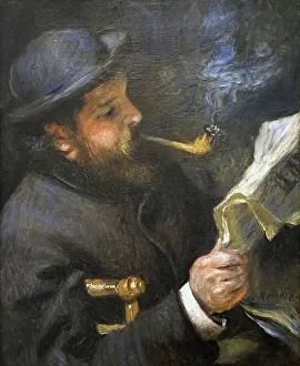 Musée Marmottan Monet Prints: Claude Monet lisant, ca 1873. Creator: Renoir, Pierre Auguste (1841-1919)