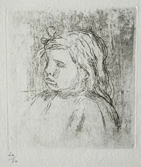 Late 19th Early 20th Century Prints: Claude Renoir, de trois-quarts a gauche, 1908. Creator: Pierre-Auguste Renoir (French