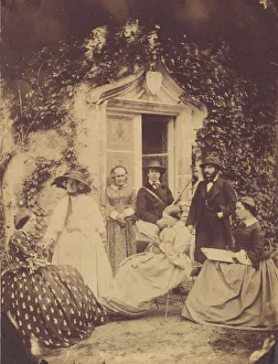 Canada Prints: Claudet Family Group, Chateau de la Roche, Amboise, 1856. Creator: Francis George Claudet