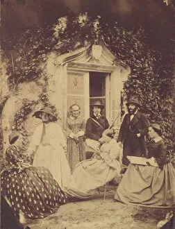 Centre Gallery: Claudet Family Group, Chateau de la Roche, Amboise, 1856. Creator: Francis George Claudet