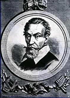 Monteverdi Prints: Claudi Monteverdi (1567-1643, Italian composer, engraving