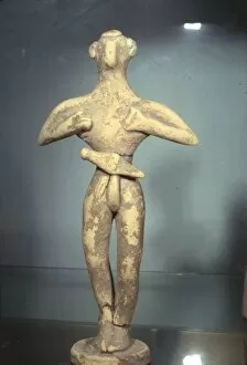 Clay Votive Figurine of Man wearing Belt and Dagger, Proto-Palatial Period, 2000BC-1700 BC