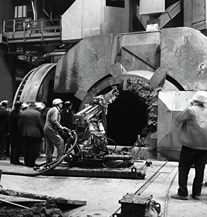 Steelworker Prints: Cleaning a Kaldo furnace, Park Gate Iron & Steel Co, Rotherham, South Yorkshire, 1964