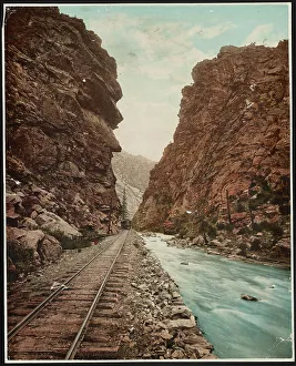 Photochrom Prints: Clear Creek Canon, Colorado, c1899. Creator: William H. Jackson