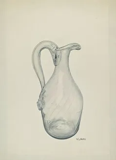Caster Prints: Clear Glass Cruet, c. 1941. Creator: V. L. Vance