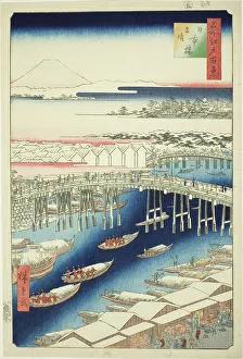 Nihonbashi Chuo Tokyo Japan Prints: Clear Weather After Snow at Nihon Bridge (Nihonbashi yukibare)