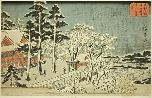 Chiyoda Tokyo Japan Prints: Clear Weather after Snowfall at the Precincts of the Kanda Myojin Shrine (Kanda Myojin)