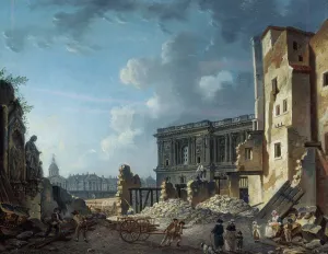 Demachy Pierre Antoine Prints: Clearance of the Louvre colonnade, c1755. Creator: Pierre-Antoine Demachy