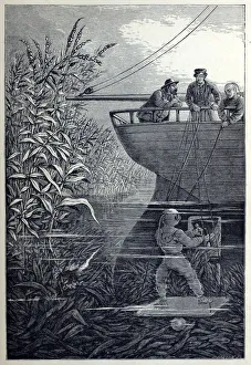 Seaweed Prints: Clearing the Screw, from Under the Waves, or Diving in Deep Waters, pub. 1887. Creator