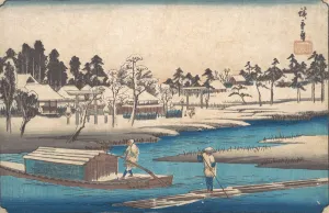 Boatmen Prints: Clearing Weather after Snow at Massaki. Creator: Ando Hiroshige