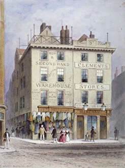 Th Shepherd Gallery: Clements Stores at the junction of Holywell Street and Wych Street, Westminster, London, 1855