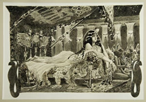 Mark Antony Gallery: Cleopatra on bed, 1899. Artist: Vrubel, Mikhail Alexandrovich (1856-1910)