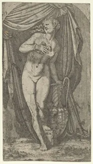 Davent Leon Prints: Cleopatra bitten by an Asp, 1540-56. Creator: Leon Davent