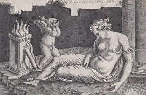 Breast Gallery: Cleopatra, dated 1528. Creator: Agostino Veneziano