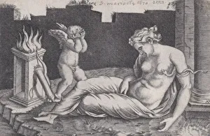 Cleopatra Prints: Cleopatra, dated 1528. Creator: Agostino Veneziano