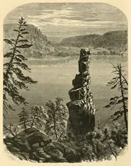 Alfred R Waud Gallery: Cleopatras Needle, Devils Lake, Wisconsin, 1874. Creator: Alfred Waud