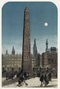 Cleopatras Needle outside the Houses of Parliament, London, c late 19th century