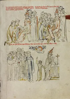 St Hedwig Prints: Two Clerics Requesting the Canonization of Saint Hedwig before Pope Urban IV