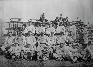 Cleveland Guardians Prints: Cleveland Americans posing as team, 1910. Creator: Bain News Service