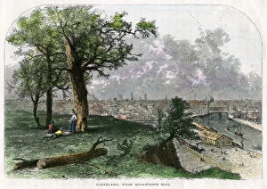Cleveland, from Scrantons Hill, Ohio, USA, 19th century. Artist: Harley